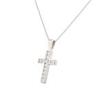 Diamond Cross Pendant in 14kt White Gold