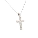 Diamond Cross Pendant in 14kt White Gold