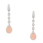 Diamond Dangling Pebble Earrings in 18kt White Gold