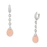 Diamond Dangling Pebble Earrings in 18kt White Gold