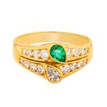 Diamond Emerald Ring in 14kt Gold