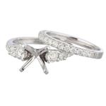Diamond Bridal Engagement Ring Set in 18kt White Gold