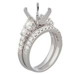 Diamond Bridal Engagement Ring Set in 18kt White Gold