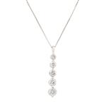 Diamond Five Stone Pendant in 14kt White Gold