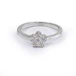 1/10 CT. TDW. Diamond Flower Cocktail Ring in 14kt White Gold 