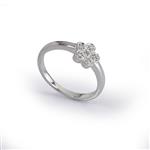 Forever Diamonds 1/10 CT. TDW. Diamond Flower Cocktail Ring in 14kt White Gold 