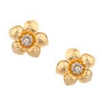 Diamond Flower Stud Earrings in 14kt Gold