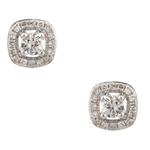 Diamond Frame Stud Earrings in 14kt White Gold