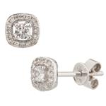 Diamond Frame Stud Earrings in 14kt White Gold