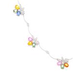 Diamond Gemstone Flower Necklace in 18kt White Gold