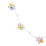 Diamond Gemstone Flower Necklace in 18kt White Gold