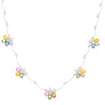 Forever Diamonds Diamond Gemstone Flower Necklace in 18kt White Gold