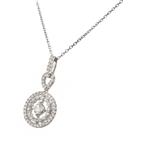 Diamond Halo Pednant in 14kt White Gold