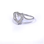 Diamond Heart Ring in 14kt White Gold