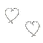 Diamond Heart Earrings in 14kt White Gold