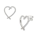 Diamond Heart Earrings in 14kt White Gold