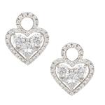 Diamond Heart Earrings in 14kt White Gold