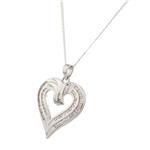 Diamond Heart Pendant in 10kt White Gold