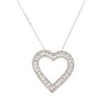 Diamond Heart Pendant in 14kt White Gold
