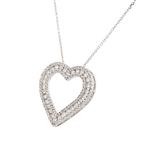 Diamond Heart Pendant in 14kt White Gold