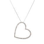 Diamond Heart Pendant in 14kt White Gold