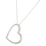 Diamond Heart Pendant in 14kt White Gold