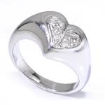 Diamond Heart Ring in 14kt White Gold