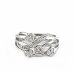 Diamond Hearts and Vines Ring in 14kt White Gold