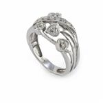 Diamond Hearts and Vines Ring in 14kt White Gold