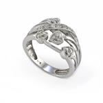 Diamond Hearts and Vines Ring in 14kt White Gold