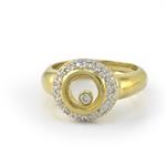 Floating Diamond Ring in 18kt Yellow Gold 