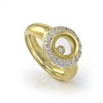 Floating Diamond Ring in 18kt Yellow Gold 