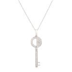 Diamond Key Pendant in 14kt White Gold