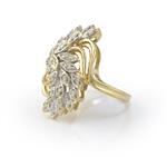 Diamond Flower Petals Ring in 14kt Yellow Gold 