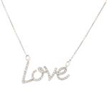 Forever Diamonds Diamond "Love" Pendant in 14kt White Gold