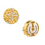 Diamond Nuggert Earrings in 14kt Two- Tone Gold