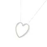 Diamond Open Heart Pendant in 10kt White Gold