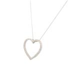 Diamond Open Heart Pendant in 14kt White Gold