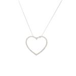 Diamond Open Heart Pendant in 14kt White Gold