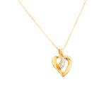 Diamond Open Twist Heart Pendant in 14kt Gold