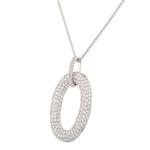 Diamond Oval Pendant in 18kt White Gold