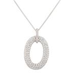 Diamond Oval Pendant in 18kt White Gold