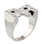 Diamond "P.A." Initial Ring in 14kt White Gold