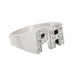 Diamond "P.A." Initial Ring in 14kt White Gold