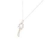 Diamond Palm Tree Pendant in 14kt White Gold