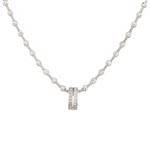 Diamond Pendant with Diamond Cut Chain in 14kt White Gold