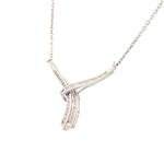 Diamond Ribbon Pendant in 14kt White Gold