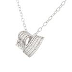 Diamond Ribbon Pendant in 14kt White Gold