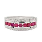 Forever Diamonds Diamond Ruby Band in 14kt White Gold