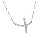 Sideways Diamond Cross in 14kt White Gold 